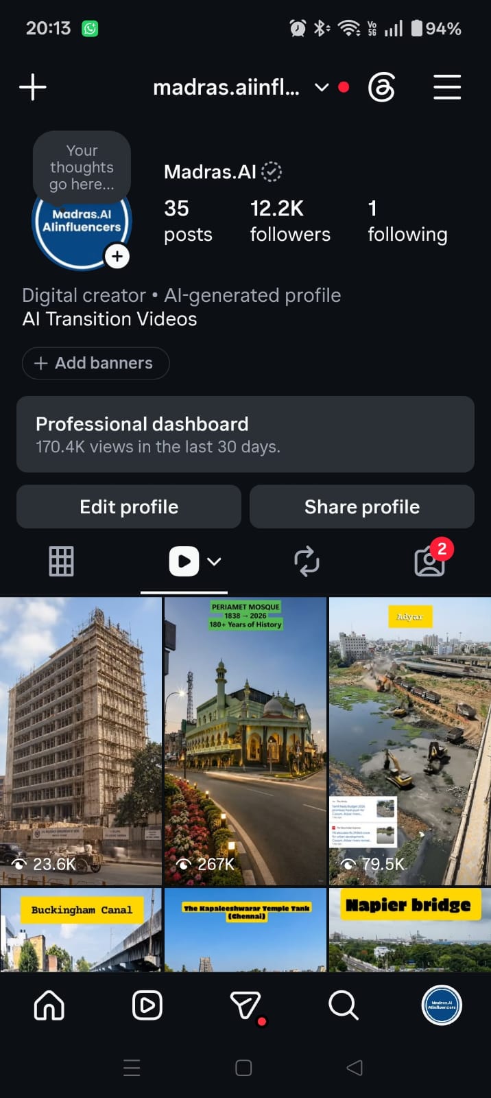 Madras.AI Instagram profile